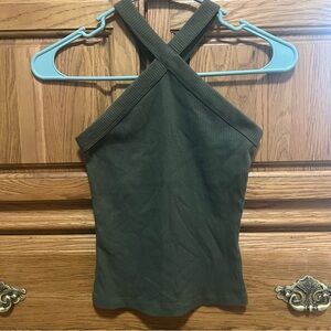 SO Dark Green Ribbed Camisole